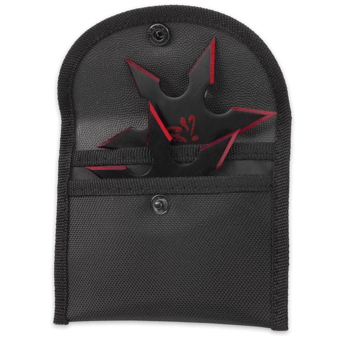 On Target Twin Six-Pointed Throwing Star Set With Nylon Pouch