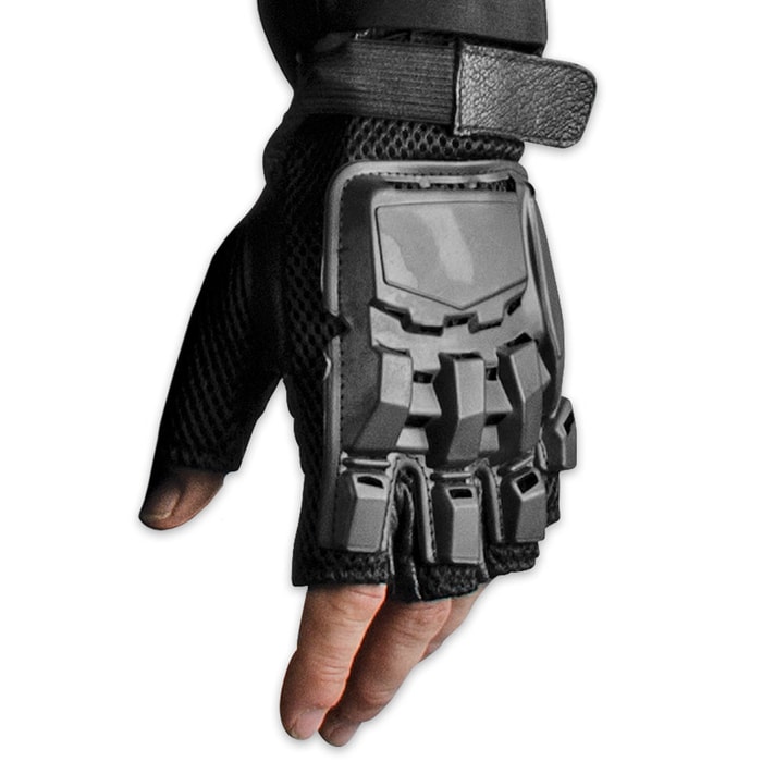 Black - Law Enforcement Tactical Fingerless Gloves