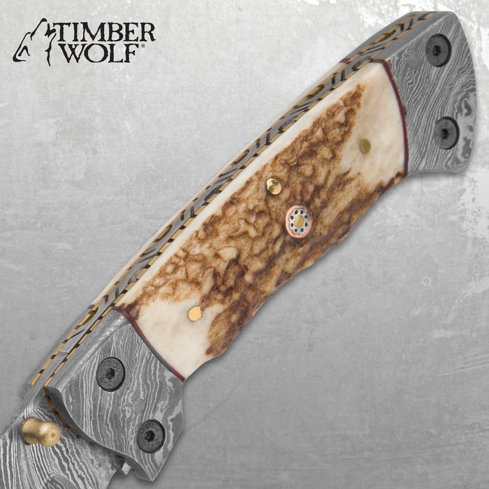 Timber Wolf Navajo Bowie Knife And Sheath