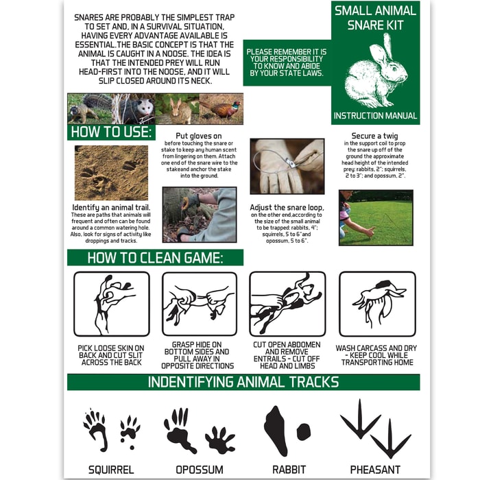 survival snares, cable snares, snaring, survival, kit - The Snare Shop