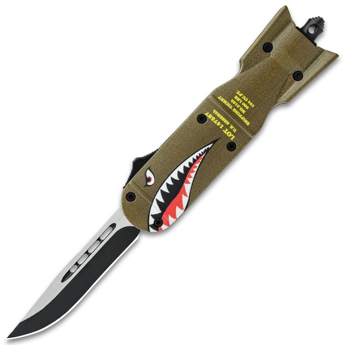 Shark Bomber OTF Automatic Knife And Sheath