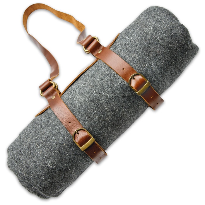 Trailblazer Shoulder Strap Blanket Carrier Buffalo Leather