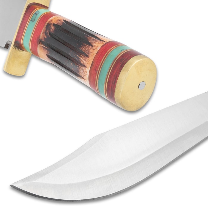 Timber Wolf Navajo Bowie Knife And Sheath