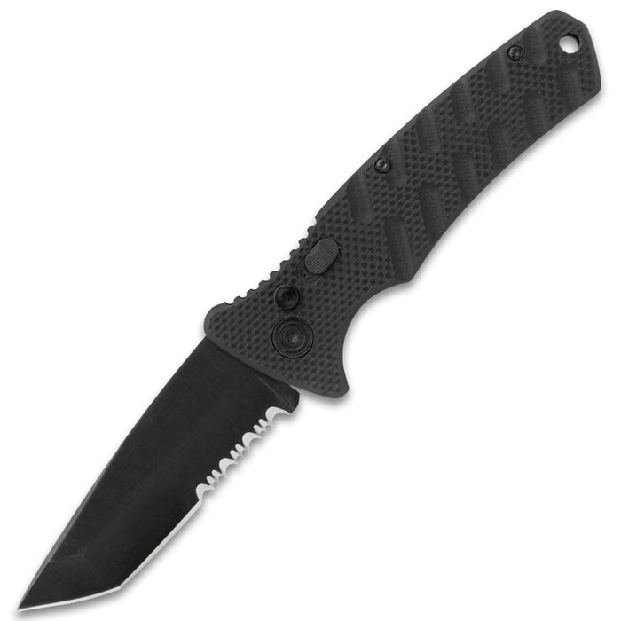  Black Pocket Knife - Serrated Sharp 3,5 Blade