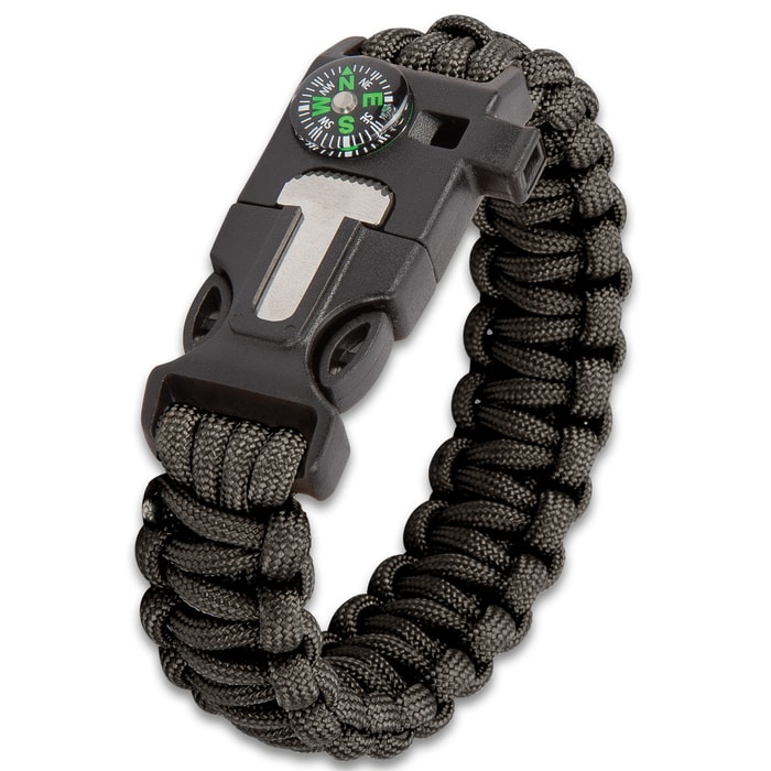 Black Paracord Firestarter Bracelet, In stock!