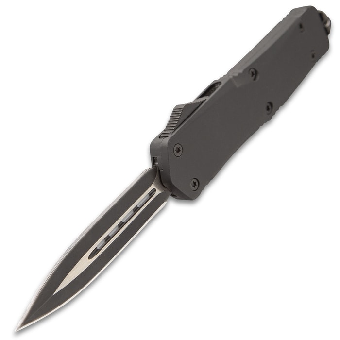 Viper-Tec Knuckle OTF Pocket Knife – Two-Toned Stainless Steel Blade, Black  Metal Alloy Handle, Pocket Clip – Length 9”