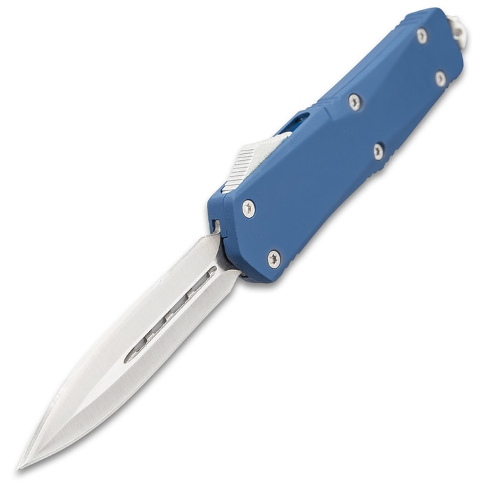 Carabiner Clip Spring Assisted Small Blue EDC Pocket Knife-9