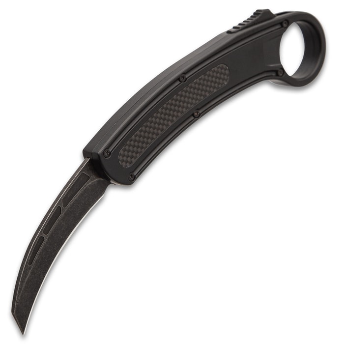 Viper-Tec Knuckle OTF Pocket Knife – Two-Toned Stainless Steel Blade, Black  Metal Alloy Handle, Pocket Clip – Length 9”