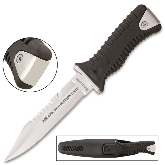 Dive Knife Scuba Diving Knife, Black Tactical Sharp Blade knives
