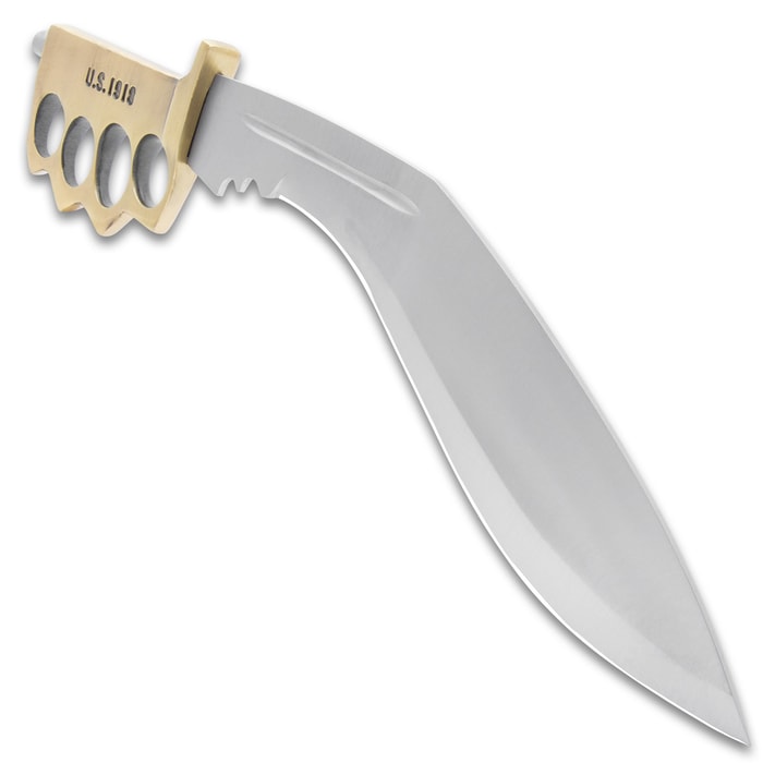Knuckle Grip Stainless Steel Trench Knife with Carrying Case
