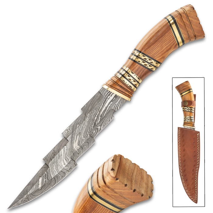 Lighting Bolt Damascus Knife