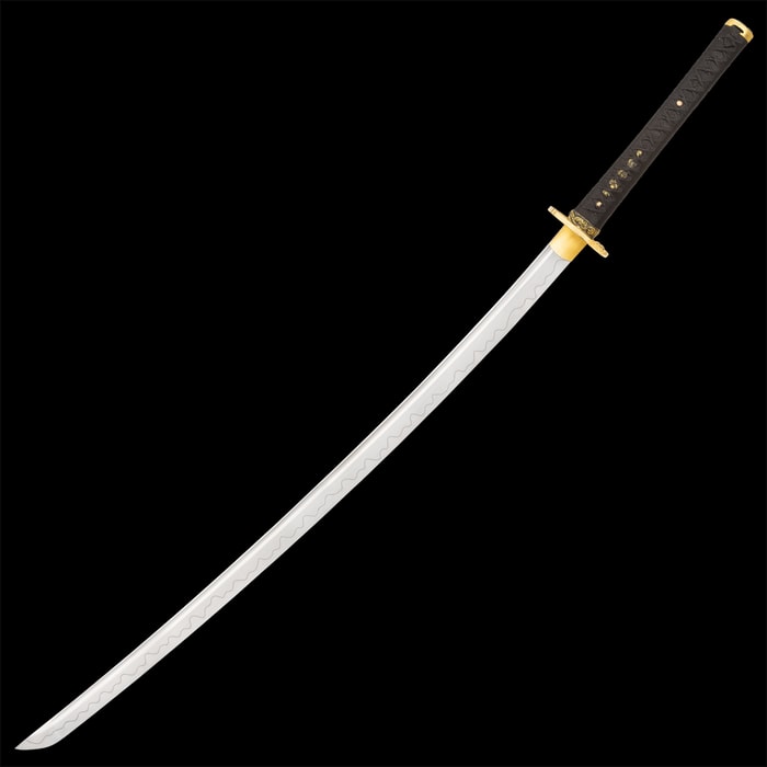 Hand Forged Katana Blade, T10 Katana Clay Tempered Steel With Gold