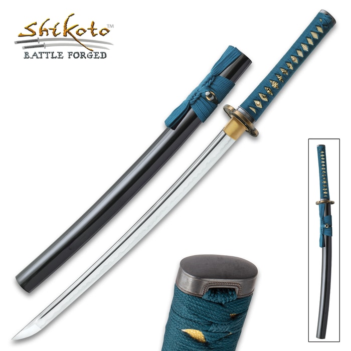 Shikoto Hammer-Forged Longquan Master Wakizashi Sword - BUDK.com