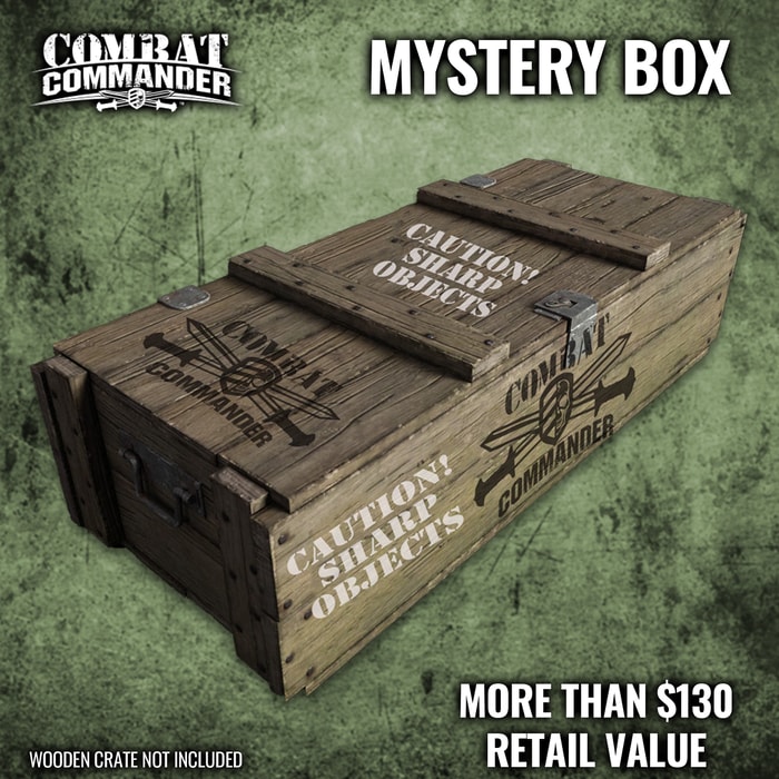 The Combat Commander Mystery Box contains a variety of products