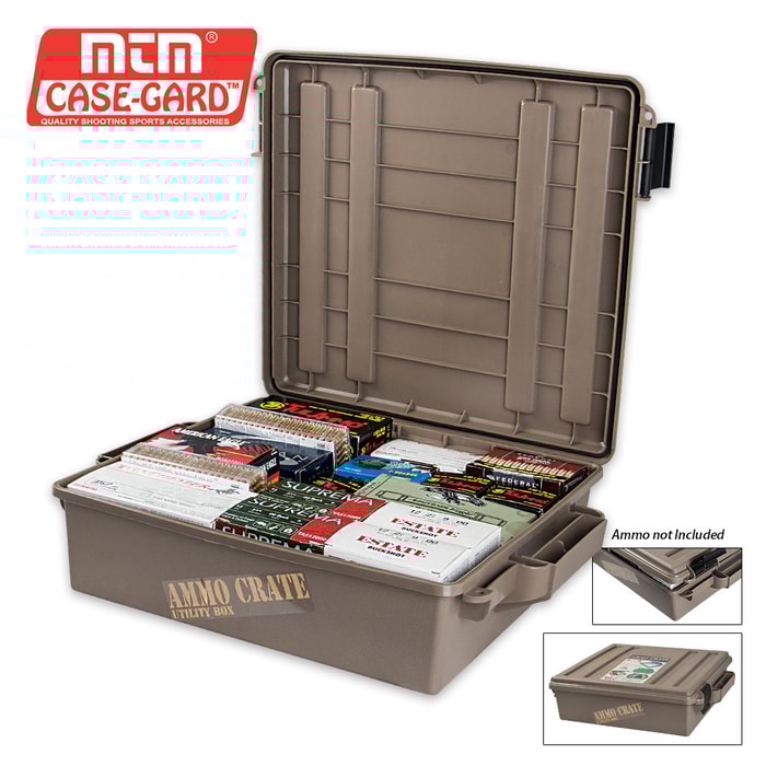 MTM Ammo Crate Utility Box ACR5 85-lb Capacity - Polypropylene Construction, O-Ring Seal System - Store Up To 20 Boxes Of Ammo