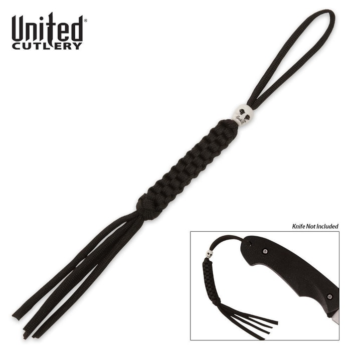 Paracord Knife Lanyard and Key Fob with Skull
