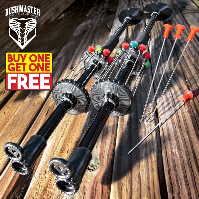 Bushmaster Blow Gun - Comfortable Grip, Lightweight Aluminum Shaft, Integrated Quiver Front Sight, Includes 10 Darts - Length 18” - BOGO
