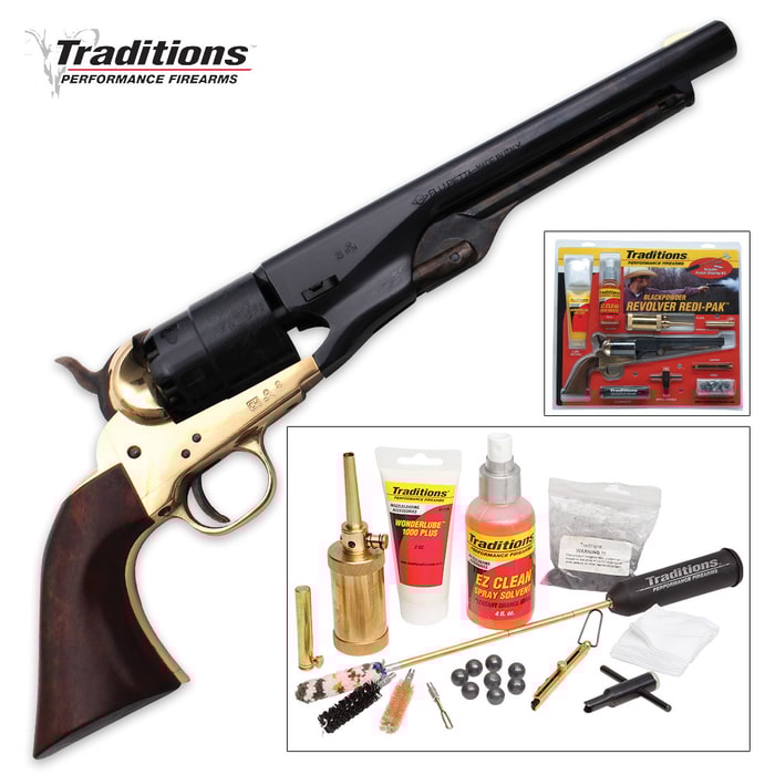Traditions Firearms .44 Caliber 1860 Army Black Powder Revolver with Accessories - Redi-Pak