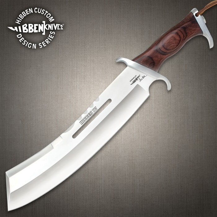 Gil Hibben IV Combat Machete Knife with Leather Sheath