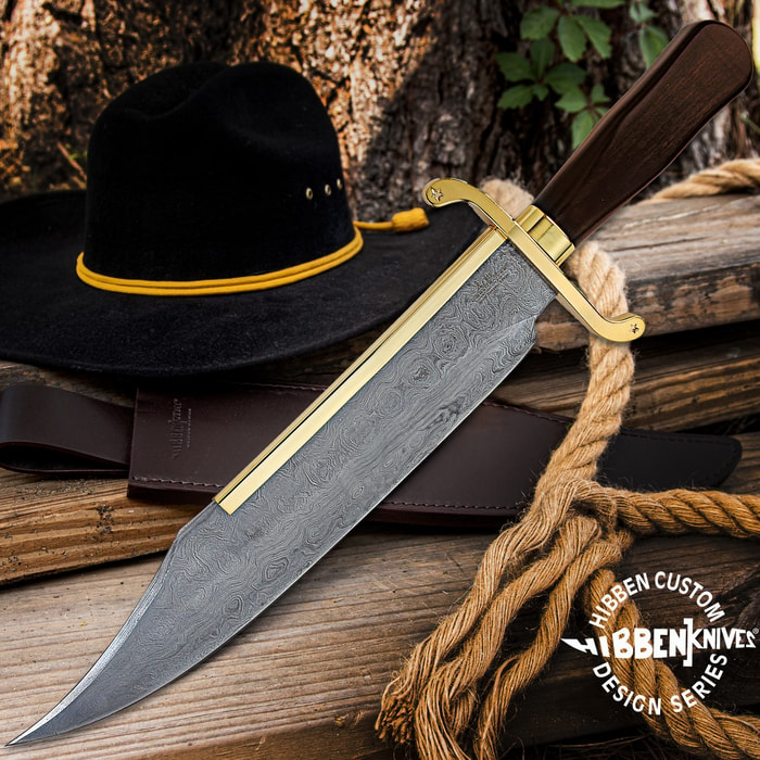 Gil Hibben Old West Bowie Knife Damascus