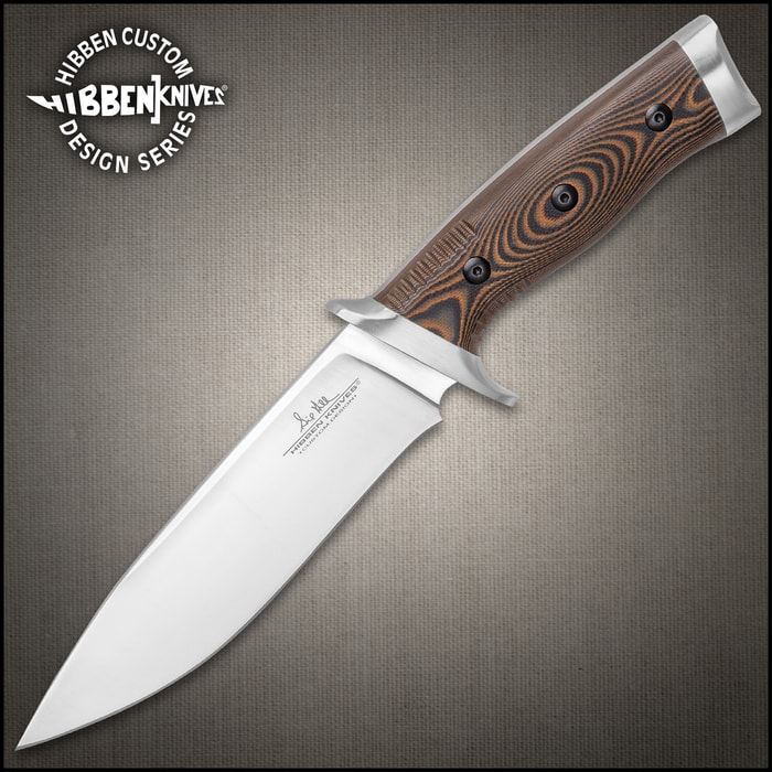 Gil Hibben Tundra Hunter Fixed Blade Knife With Sheath - 420HC Stainless Steel Blade, G10 Handle Scales, Stainless Steel Pommel - Length 11”