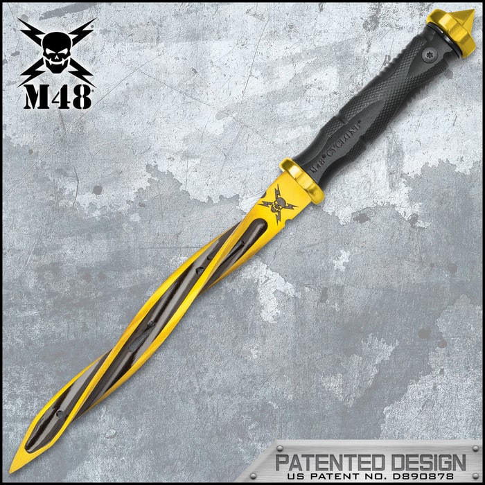 Solar Flare Gold M48 Cyclone - Cast Stainless Steel Blade, Reinforced Nylon Handle, Stainless Steel Guard And Pommel