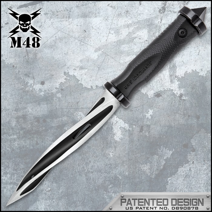 United Cutlery Cyclone Boot Knife With Custom Vortec Sheath - Cast Stainless Steel Blade, Piercing Point, Reinforced Nylon Handle - Length 10 1/2”