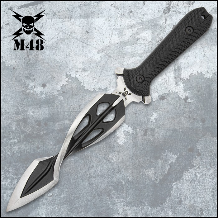 The exclusive blade has a twist, which positions the edges perfectly for maximum damage and it narrows to a penetrating point