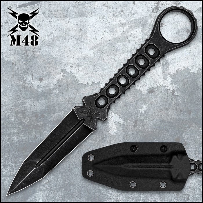 The M48 Tanker Combat Dagger is one piece of CNC machined 3Cr13 stainless steel with a stonewashed finish.