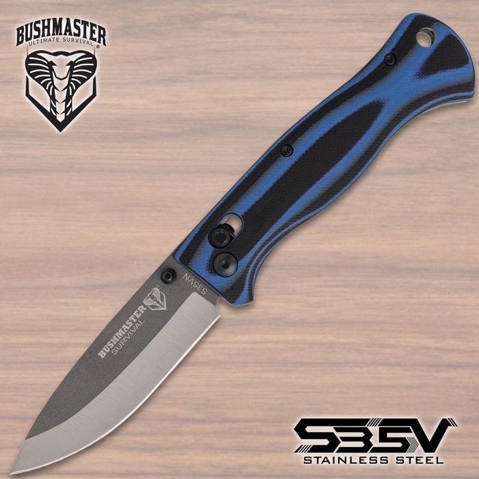 Bushmaster Explorer Blue Micarta Pocket Knife