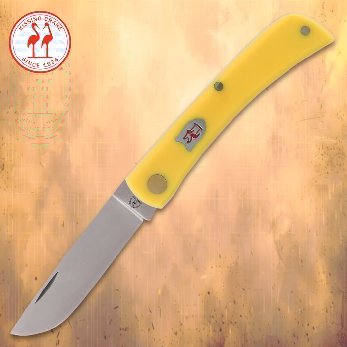 Kissing Crane Pocket Farmer Yellow Composite Pocket Knife