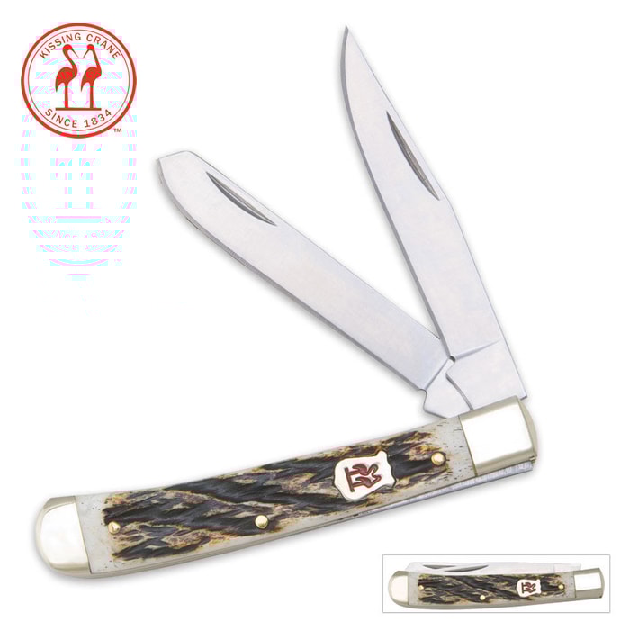 Kissing Crane Trapper Burnt Bone Knife