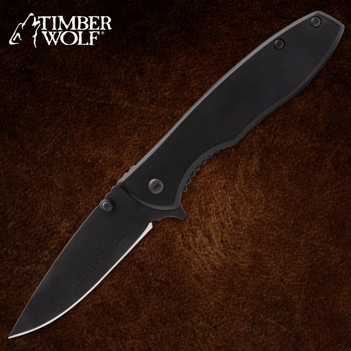 Timber Wolf EDC Assisted Opening Pocket Knife Black