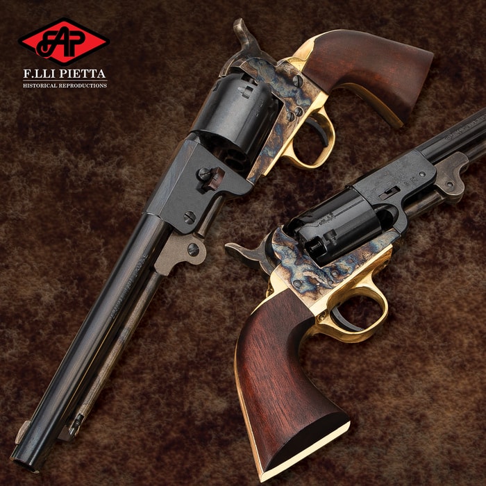 1862 Dance Black Powder Pistol - .44 Caliber, Single Shot, Casehardened Steel Frame, Walnut Grip - Overall Length 13 1/5”