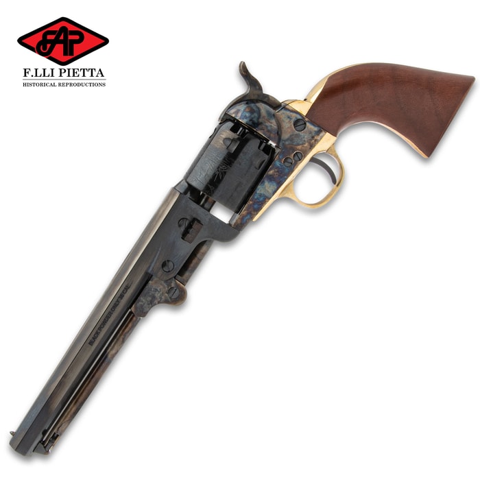 Replica 1851 Navy Black Powder Pistol - Accurate Replica, Casehardened Steel Frame, .36 Caliber, 7 1/2” Barrel