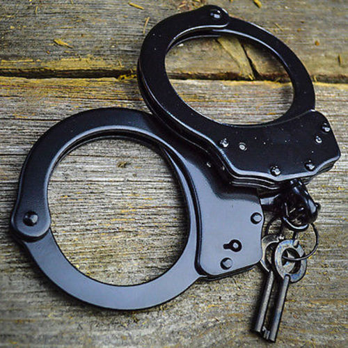 Police Handcuffs - Double Locking - Black Finish