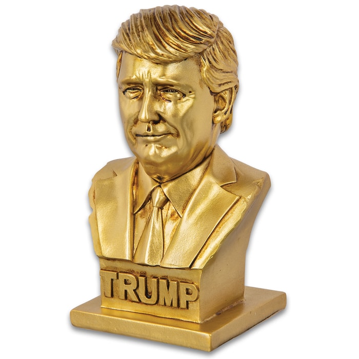 President Donald Trump Bust - Crafted Of Polyresin, Realistic Details, Collectible Display Piece - Dimensions 6 1/2”x 3 1/2”x 3”