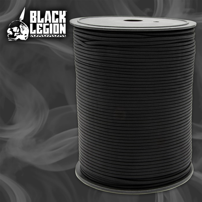 The Black Legion 1000’ Black Paracord is multi-purpose and is made for extremely versatile use