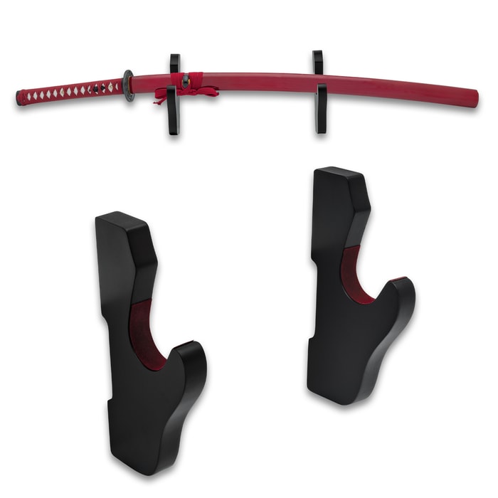 The Single Sword Wall Mount close-up and in use