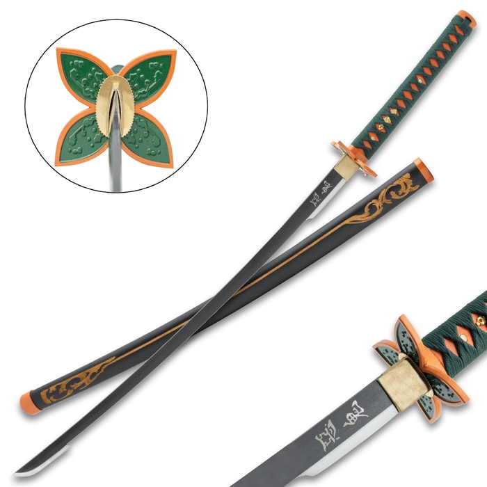 Different views of the Demon Slayer Shinobu Kochos Nichirin