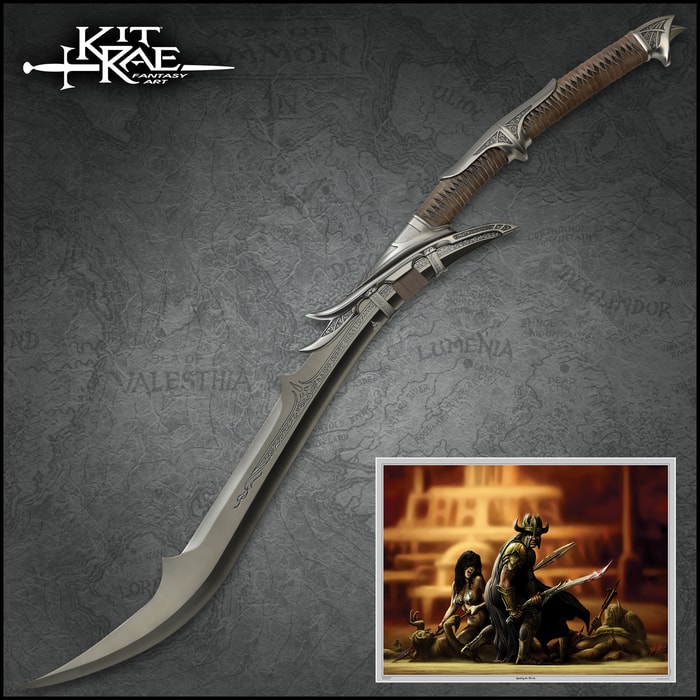 This Kit Rae Mithrodin: Dark Edition Fantasy Sword is a special edition of the popular Mithrodin Sword from the Swords of the Ancients collection