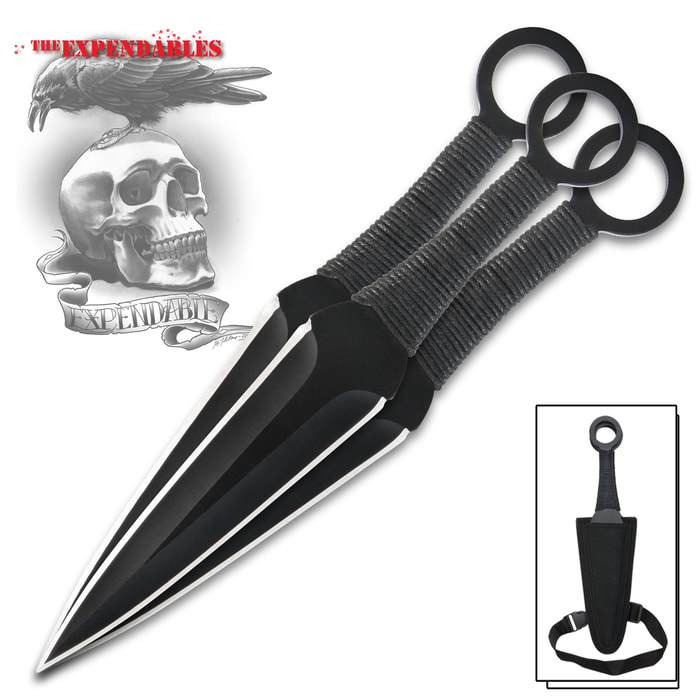 Expendables Kunai Three-Piece Throwing Knife Set