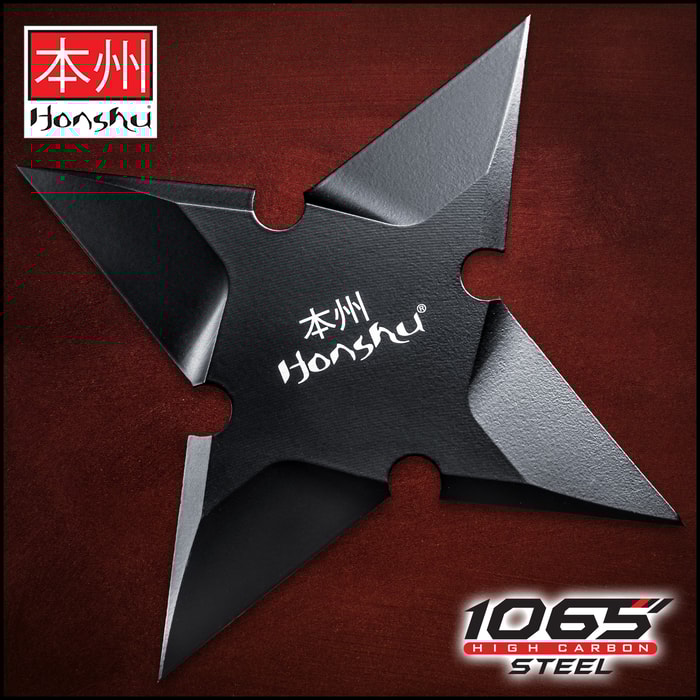 Honshu Sleek Black Throwing Star - Large