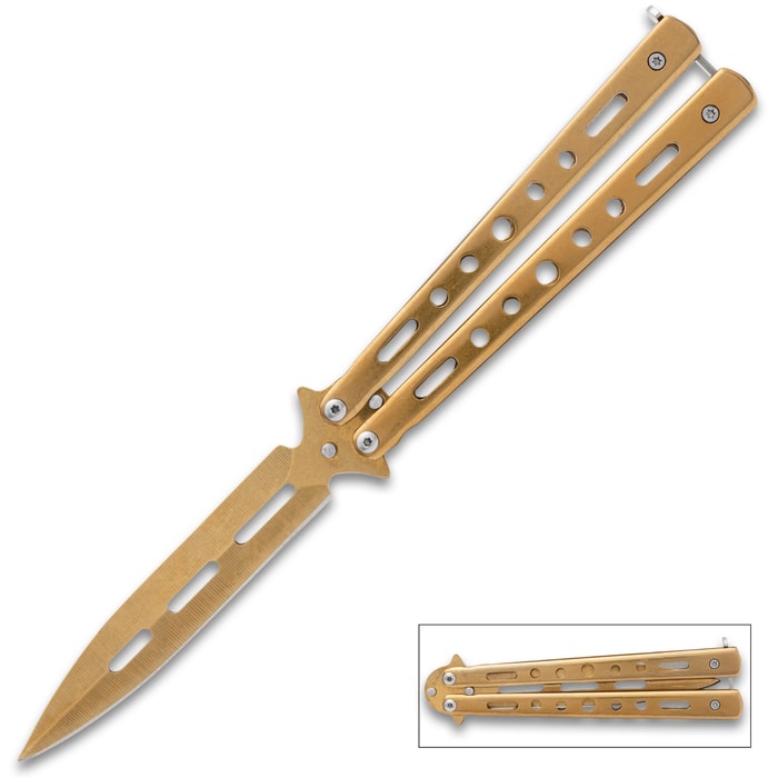 Vortex Butterfly Knife Gold
