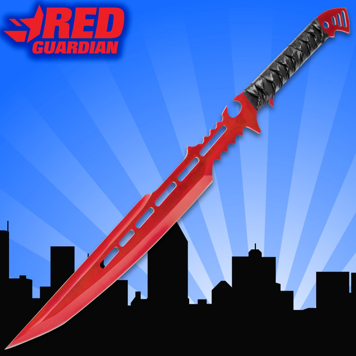 The Red Guardian Fantasy Sword is 28" of red, electropated 3Cr13 stainless steel