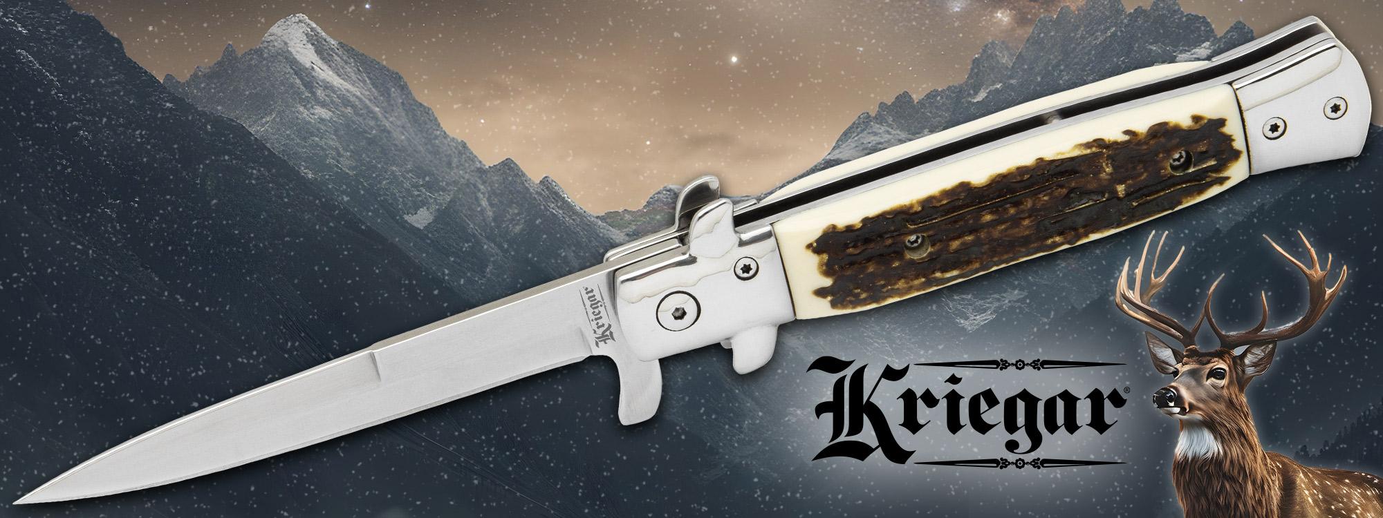 Kriegar German Faux Stag Stiletto Knife