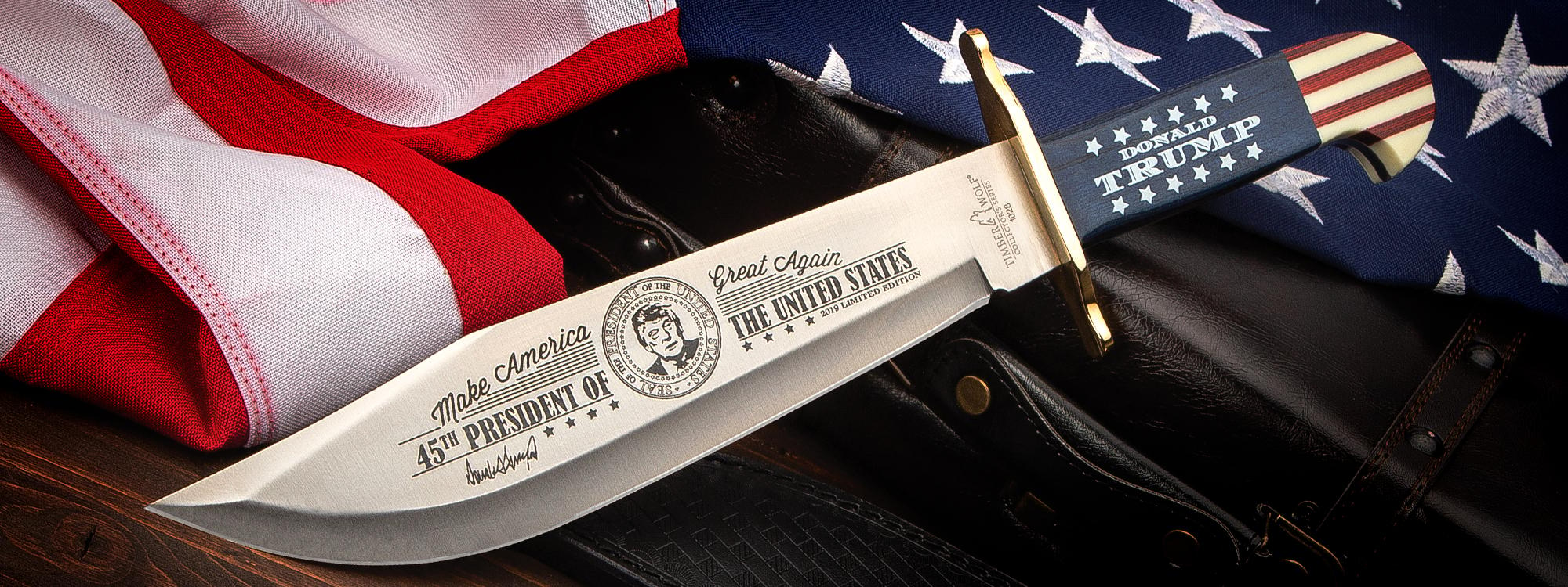 Timber Wolf Trump Bowie Knife