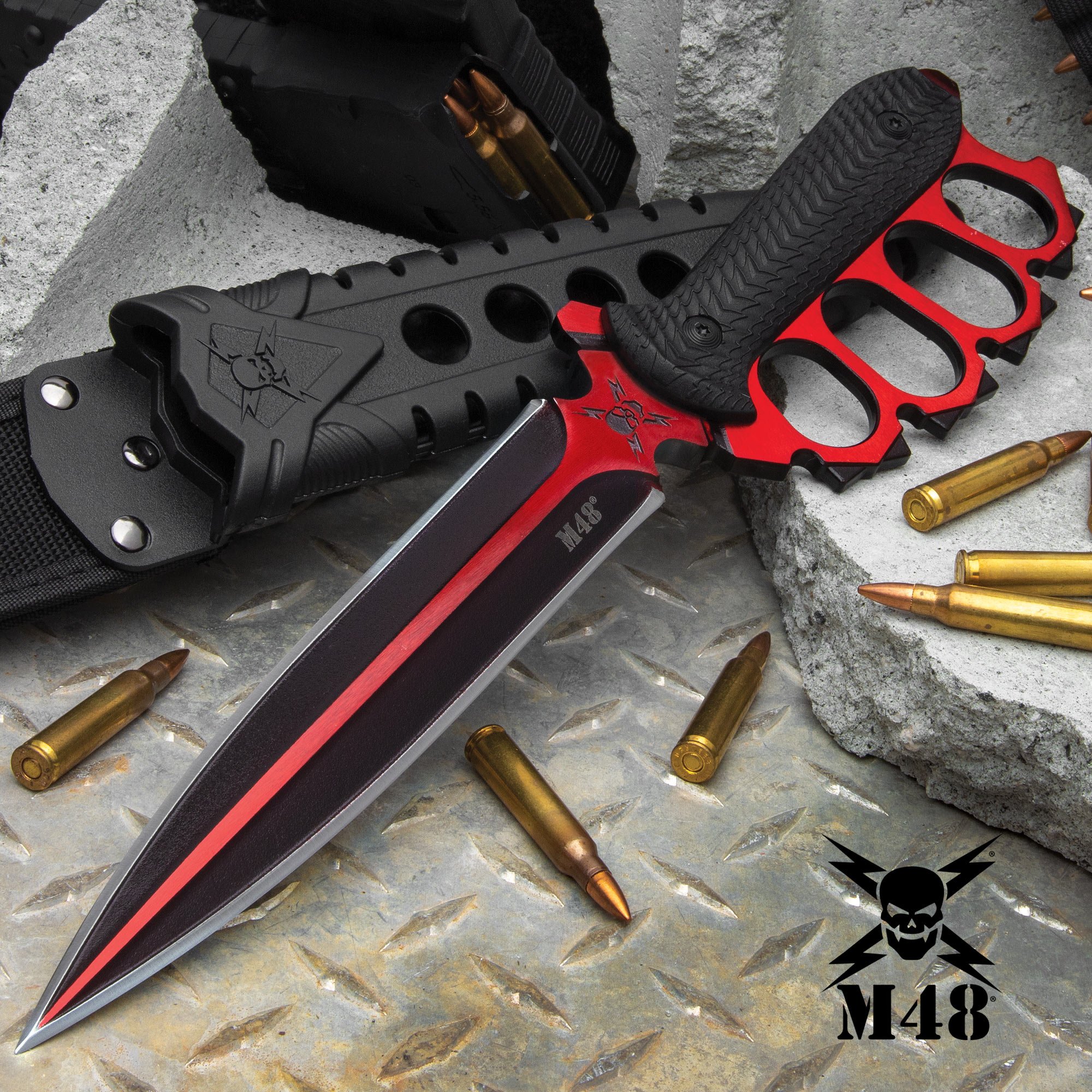 M48 Cardinal Sin Liberator Trench Knife With Sheath - 2Cr13 Cast Stainless  Steel Blade