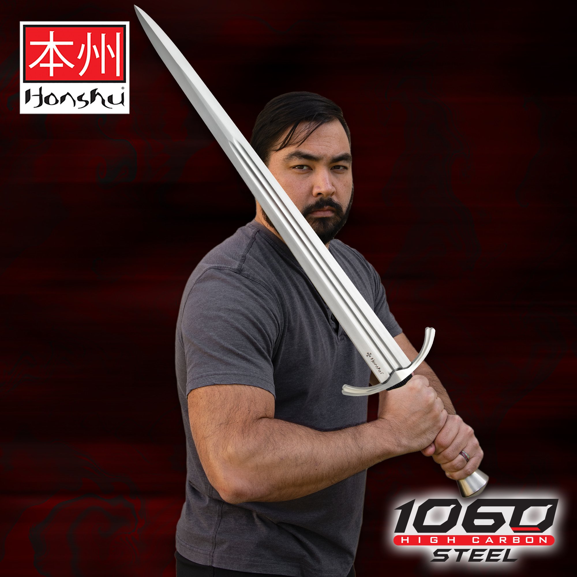 Honshu Single-Handed Broadsword And Scabbard – 1060 Carbon Steel Blade