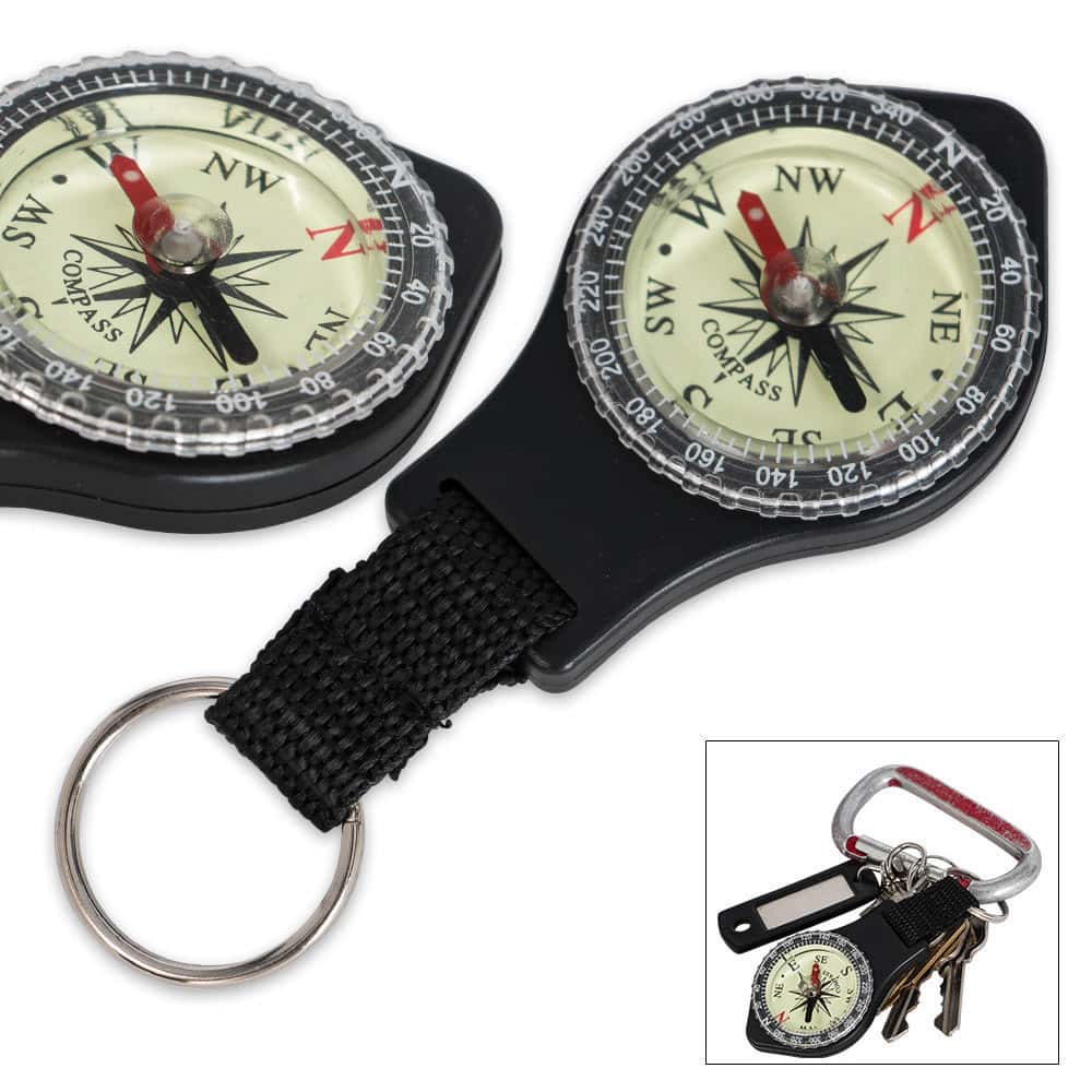  Glow  In The Dark  Key Ring Compass  Free Shipping 